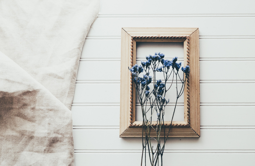 Dried Flowers Frames in a wooden frame