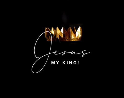 golden crown with the words Jesus, my king