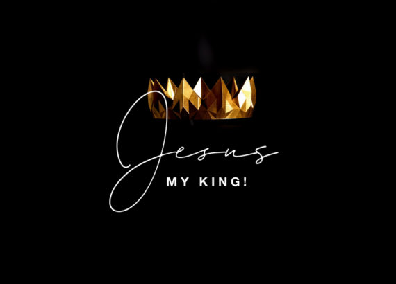 golden crown with the words Jesus, my king