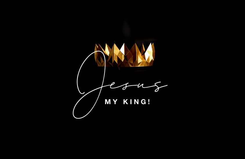 golden crown with the words Jesus, my king