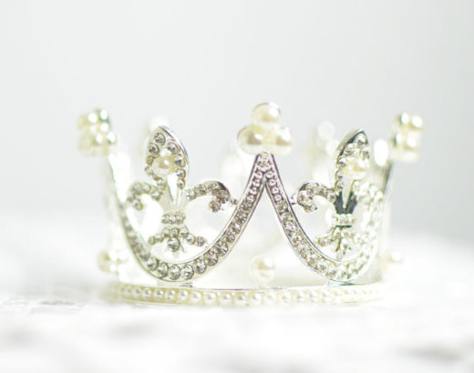 crystal crown on white background