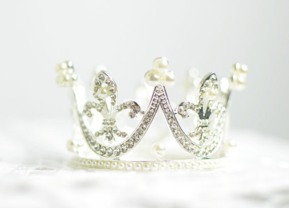 crystal crown on white background