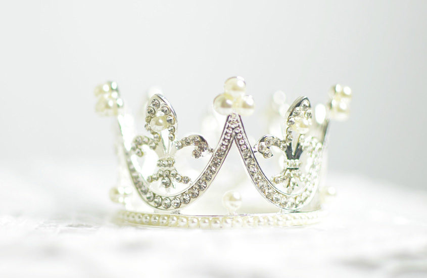 crystal crown on white background