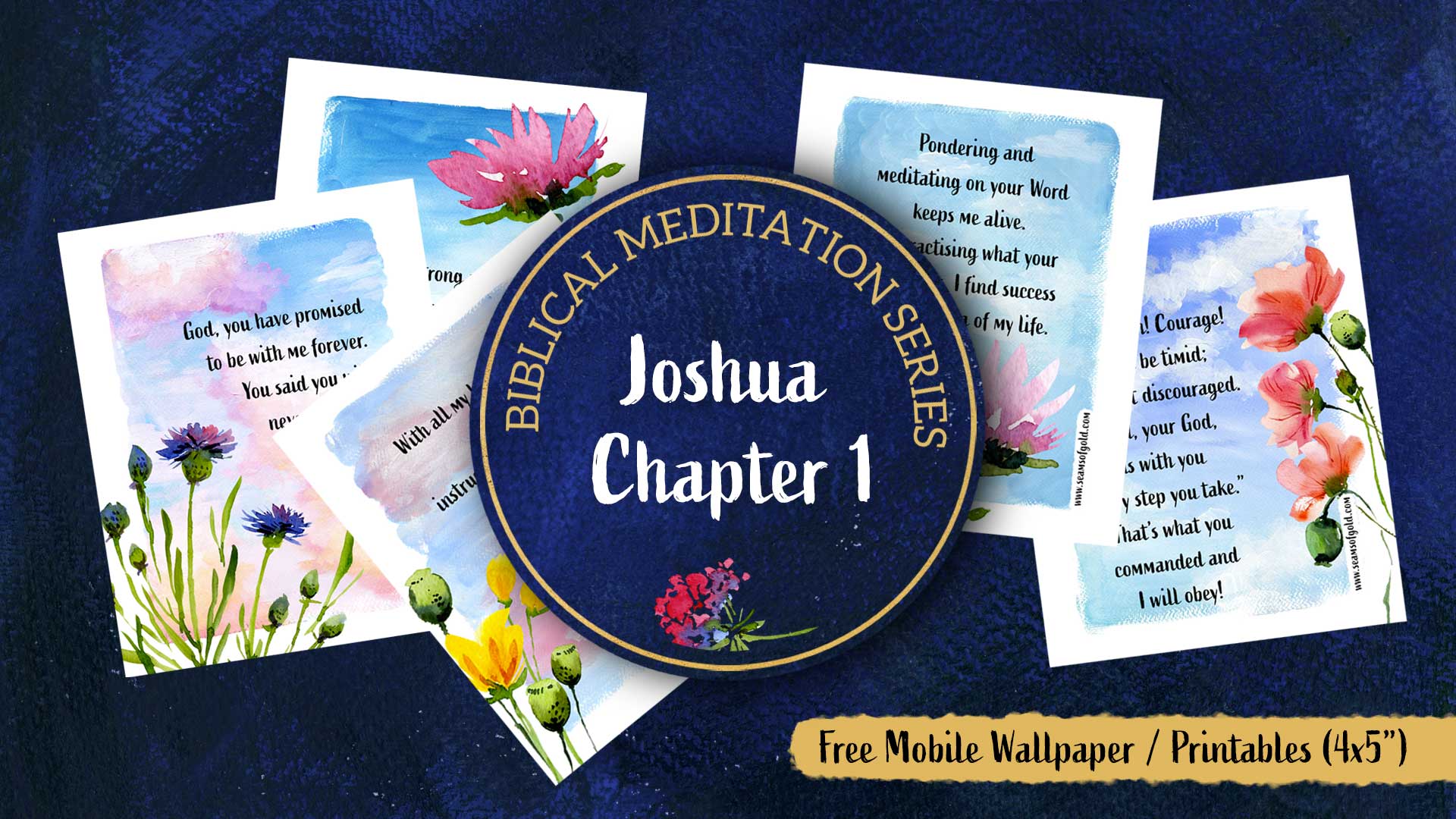 free download of Joshua 1 Biblical meditation cards